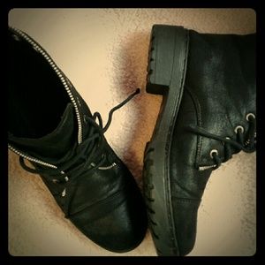 Black combat style ankle boots, excellent shape.